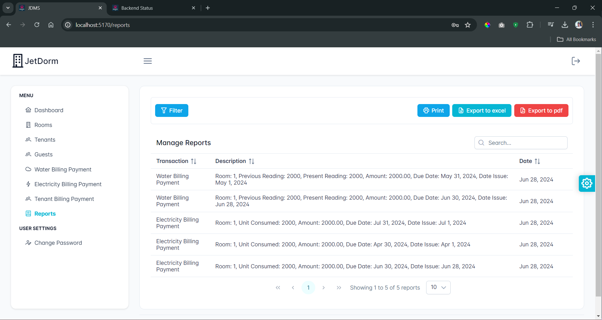 Reports Billing Payments Picture